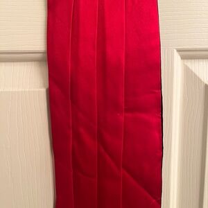 Christian Dior red satin cumber-bun